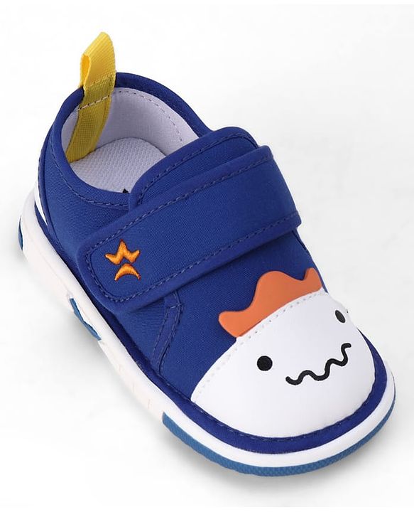 Cute Walk by Babyhug Velcro Closure Animal Face Printed Musical Casual Shoes - Navy Blue