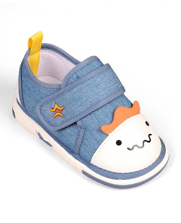 Cute Walk by Babyhug Velcro Closure Animal Face Printed Musical Casual Shoes - Navy Blue