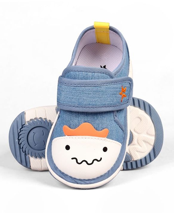 Cute Walk by Babyhug Velcro Closure Animal Face Printed Musical Casual Shoes - Navy Blue