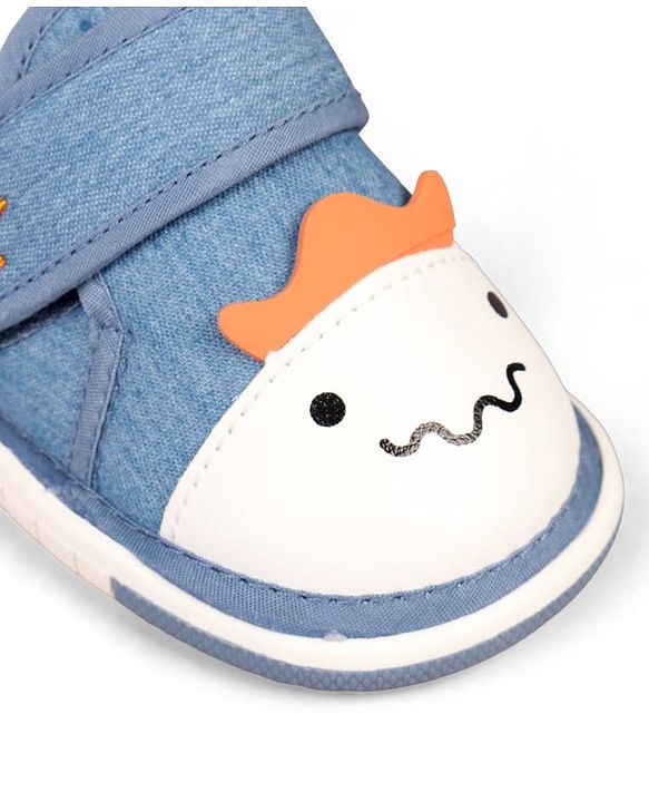 Cute Walk by Babyhug Velcro Closure Animal Face Printed Musical Casual Shoes - Navy Blue