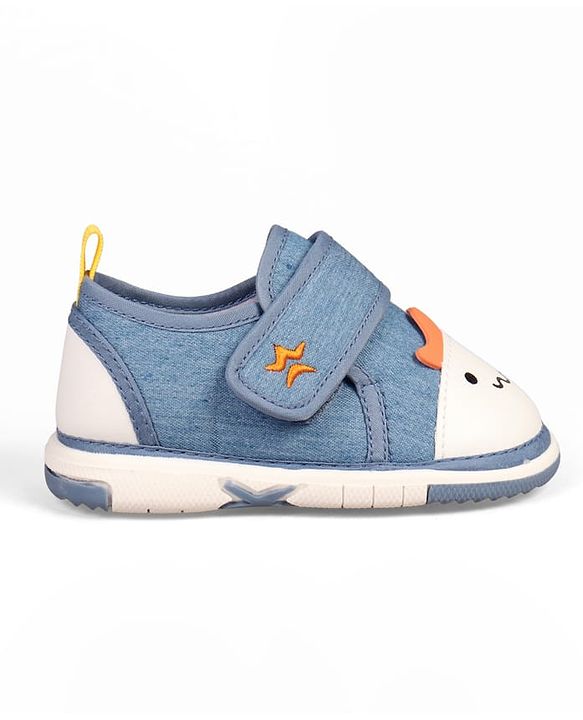 Cute Walk by Babyhug Velcro Closure Animal Face Printed Musical Casual Shoes - Navy Blue