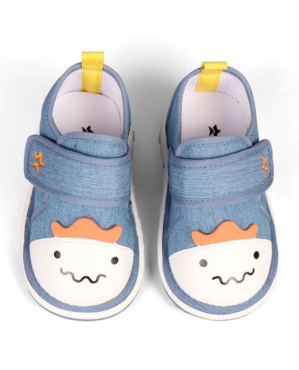 Cute Walk by Babyhug Velcro Closure Animal Face Printed Musical Casual Shoes - Navy Blue