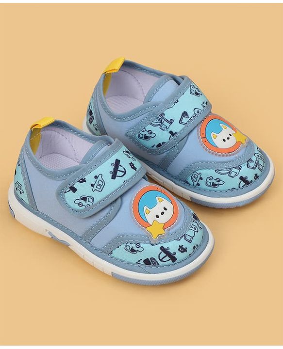 Cute Walk by Babyhug Velcro Closure Car Printed Casual Shoes - Blue