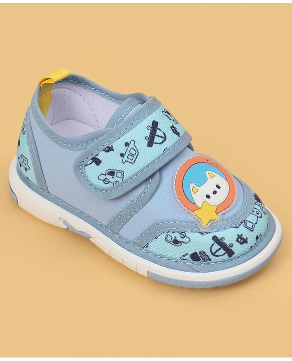Cute Walk by Babyhug Velcro Closure Car Printed Casual Shoes - Blue