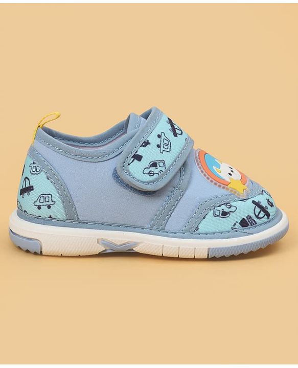Cute Walk by Babyhug Velcro Closure Car Printed Casual Shoes - Blue