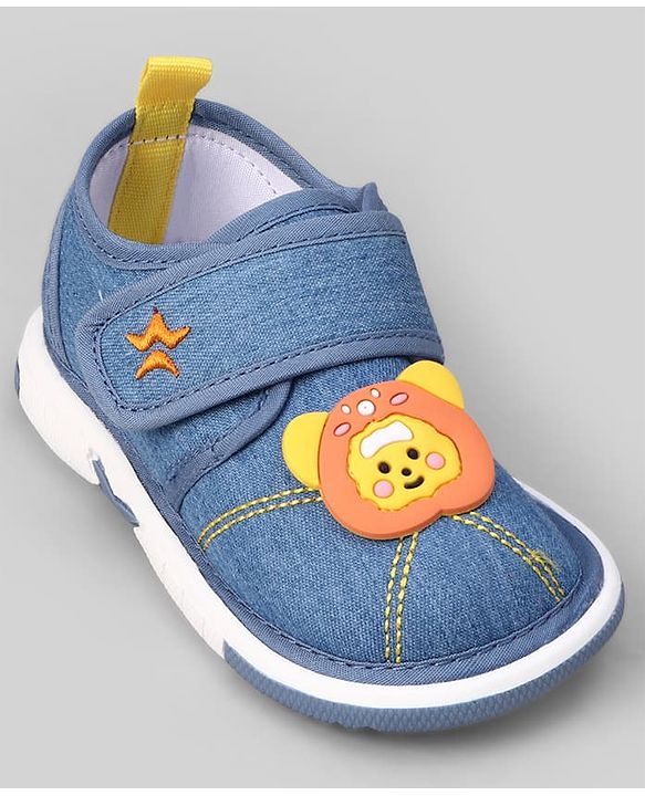 Cute Walk by Babyhug Velcro Closure Musical Casual Shoes With Lion Applique - Blue