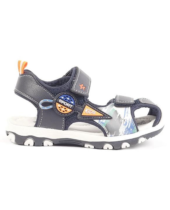 Cute Walk by Babyhug Velcro Closure Solid Sandal - Navy Blue