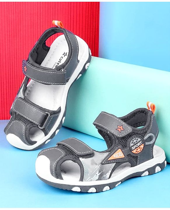 Cute Walk by Babyhug Velcro Closure Solid Sandal - Navy Blue