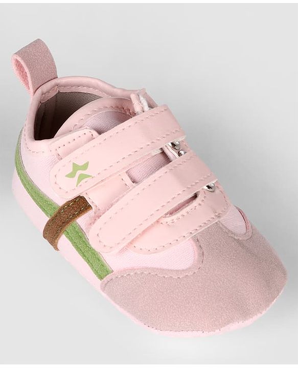 Cute Walk by Babyhug Velcro Closure Solid Booties - Beige