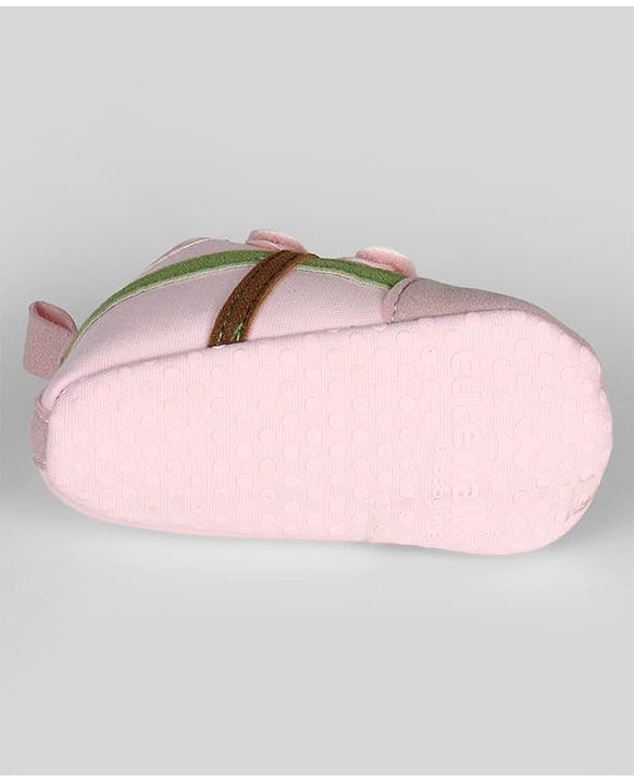Cute Walk by Babyhug Velcro Closure Solid Booties - Beige