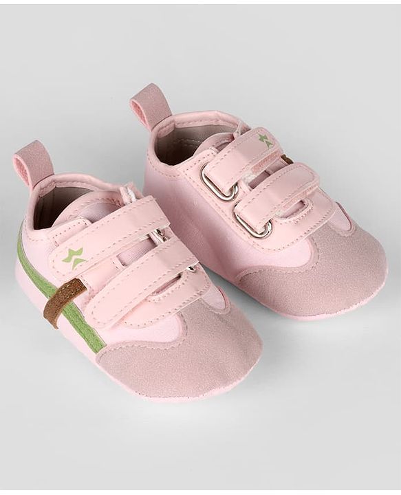 Cute Walk by Babyhug Velcro Closure Solid Booties - Beige
