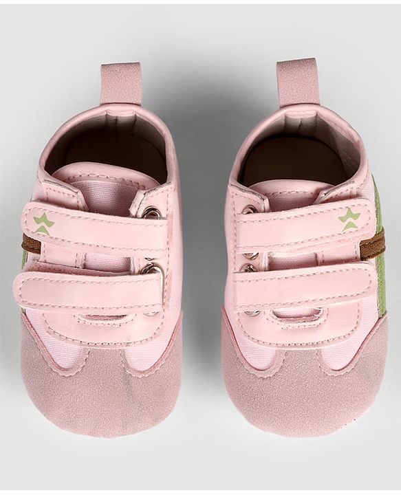 Cute Walk by Babyhug Velcro Closure Solid Booties - Beige