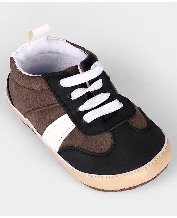 Cute Walk by Babyhug Lace Up Solid Booties - Black