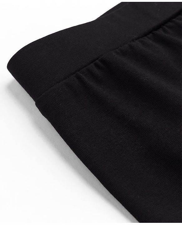 Pine Kids Cotton Lycra Knit Full Length Solid Colour Leggings -  Black
