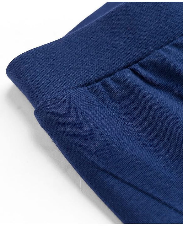 Pine Kids Cotton Lycra Knit Full Length Solid Colour Leggings -  Navy Blue