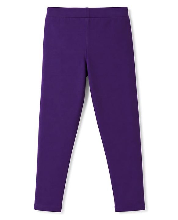 Pine Kids Cotton Lycra Knit Full Length Solid Colour Leggings -  Purple