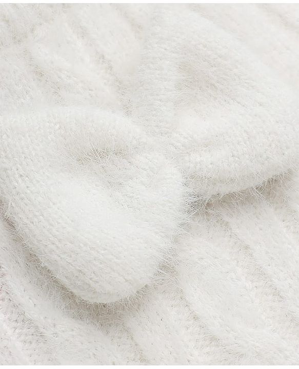 Babyhug Knit Woolen Dress with Full Sleeves and Bow Applique in Pink for 9-12 Months