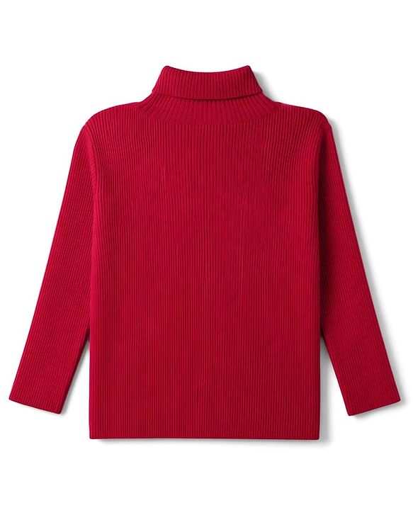 Babyhug Knit Full Sleeves Text Embroidered Pullover Sweater - White