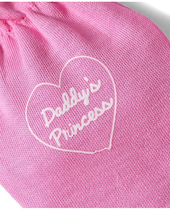 Babyhug 100% Cotton Interlock Knit Striped Mittens with Heart Print Pack of 3 - Purple & Pink