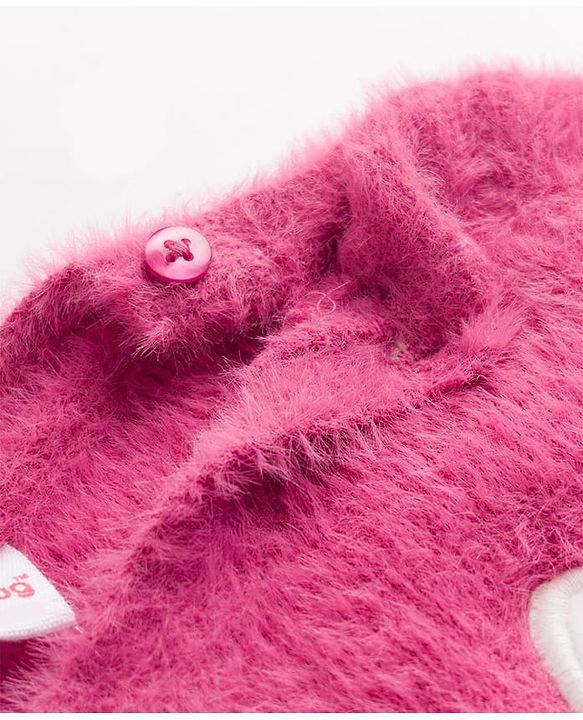 Babyhug Knit Full Sleeves Pullovers With Kitten Applique -  Pink
