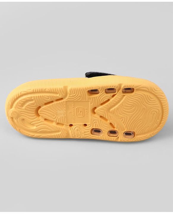 Pine Kids Slip On Sliders With Text Print - Yellow