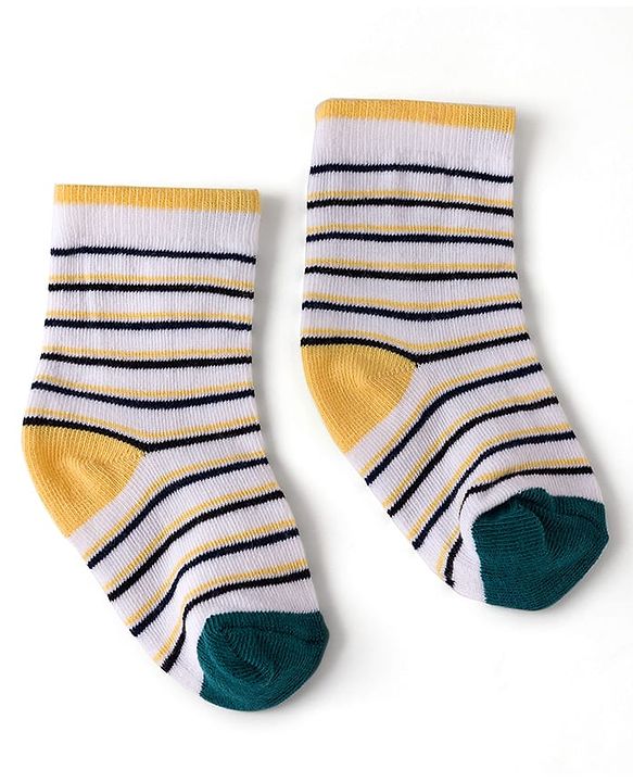 Cute Walk by Babyhug Knit Ankle Length Antibacterial Socks with Stripes & Boat Design Pack of 3 - Navy Blue