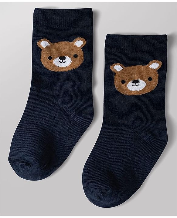 Cute Walk by Babyhug Non Terry Knit Anti-bacterial Ankle Length Striped Socks With Animal Design Pack of 3 -  Black, White & Yellow