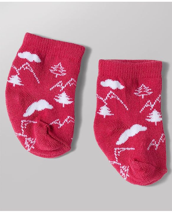 Cute Walk by Babyhug Knit Ankle Length Antibacterial Socks with Bear Design Pack of 3 - Blue & Red