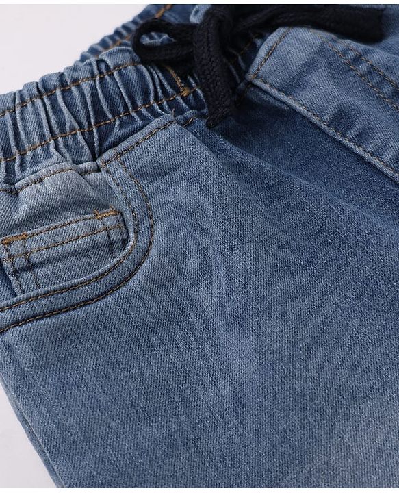 Pine Kids Cotton Blend Denim Full Length Washed Jeans - Blue