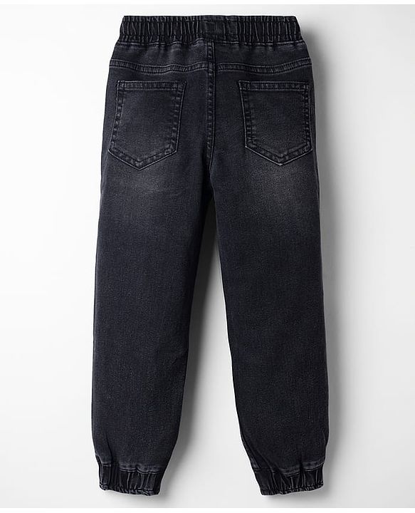 Pine Kids Denim Woven Full Length Solid Jeans in Black