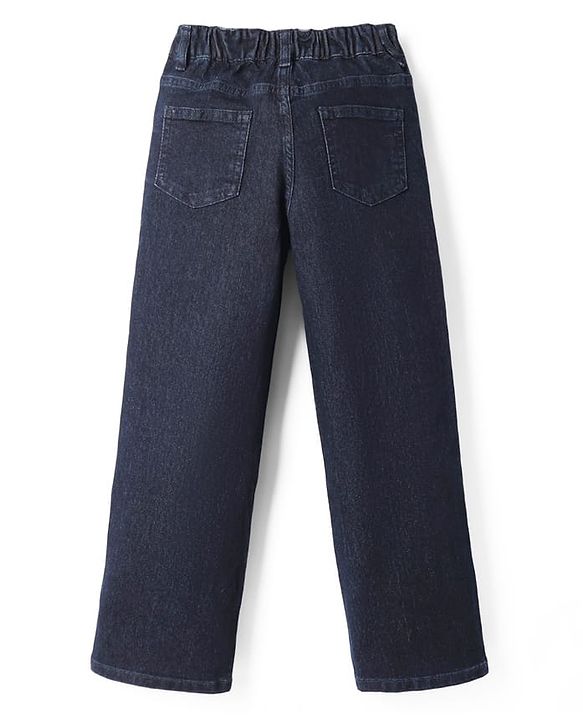 Pine Kids Denim Woven Full Length Jeans with Swirls and Suns Print - Blue