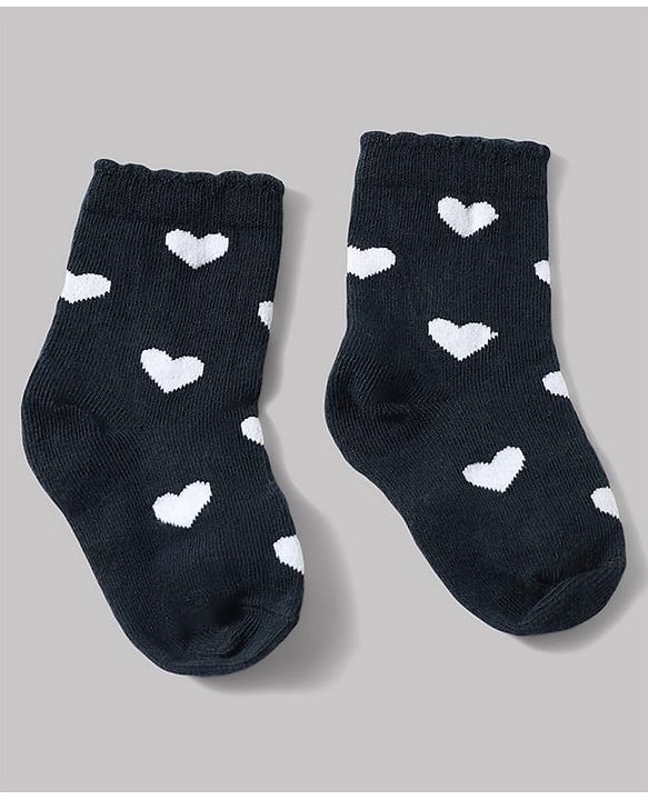 Cute Walk by Babyhug Non Terry Knit Anti-bacterial Ankle Length Striped Sock With Heart Design Pack of 3 - Pink White & Black