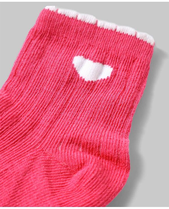 Cute Walk by Babyhug Non Terry Knit Anti-bacterial Ankle Length Sock With Floral & Heart Design Pack of 3 - Pink Peach & Lilac