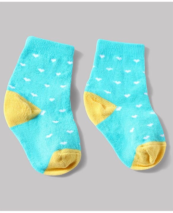 Cute Walk by Babyhug Anti-Bacterial Ankle Length Striped Sock With Heart & Polka Dot Design Pack of 3 - White
