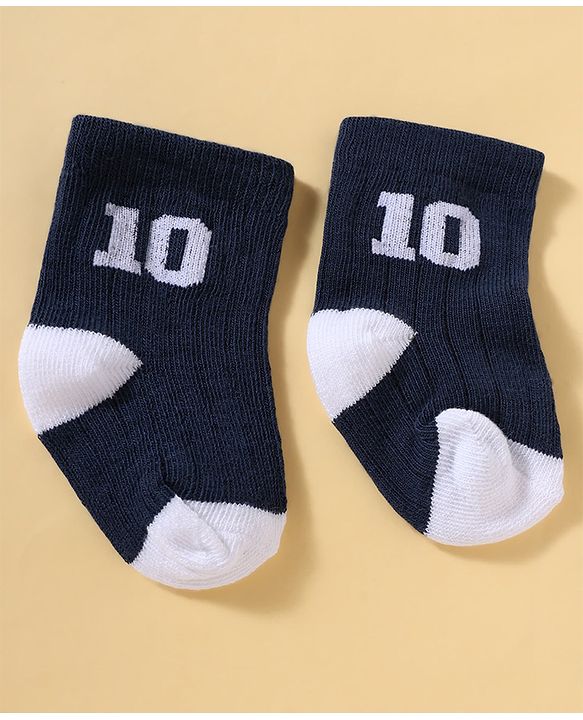 Cutewalk by Babyhug Anti-Bacterial Ankle Length Striped Socks With Star Design Pack Of 3 - White