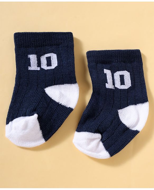 Cutewalk by Babyhug Anti-Bacterial Ankle Length Striped Socks With Star Design Pack Of 3 - White