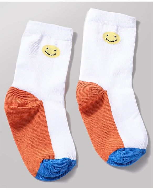 Cutewalk by Babyhug Anti-Bacterial Ankle Length Socks With Happy Life Design Pack Of 3 - White