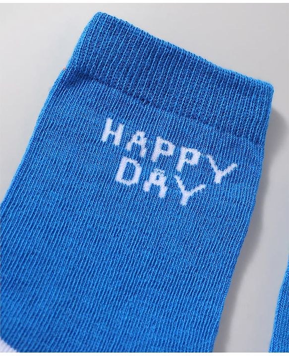 Cutewalk by Babyhug Anti-Bacterial Ankle Length Socks With Happy Life Design Pack Of 3 - White