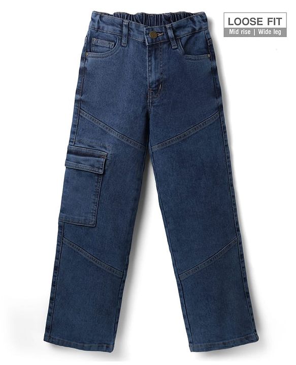 Pine Kids Denim Woven Full Length Cut & Sew Jeans in Blue