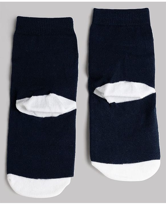 Cute Walk by Babyhug Knit Ankle Length Antibacterial Socks With Stripes & Star Design Pack Of 3 - Navy & White