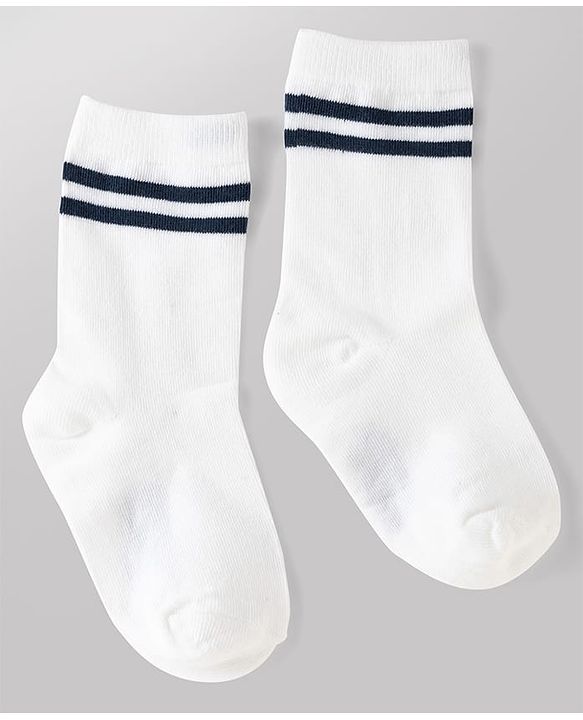Cute Walk by Babyhug Non Terry Knit Anti-bacterial Ankle Length Striped Socks With Text Design Pack of 3 - Black, White & Maroon