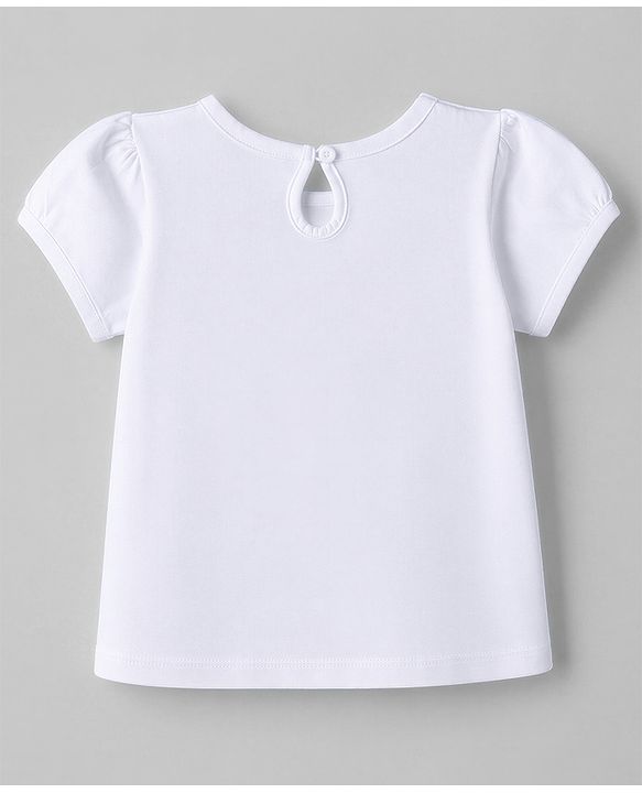 Babyhug Cotton Knit Half Sleeves  T-Shirt & Capri Night Suit With Text & Heart Print - White & Red