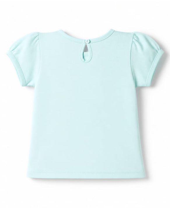 Babyhug 100% Cotton Knit Half Sleeves Top & Capri Night Suit Bow & Text Print - Blue & Pink