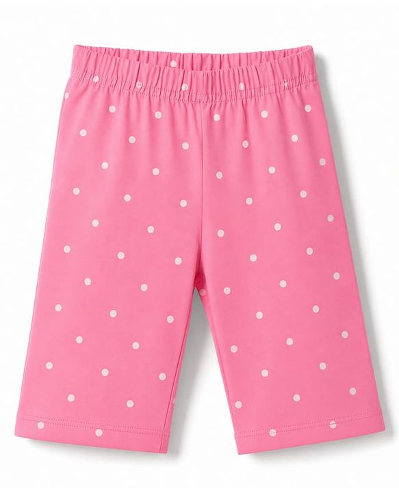 Babyhug 100% Cotton Knit Half Sleeves Top & Capri Night Suit Bow & Text Print - Blue & Pink
