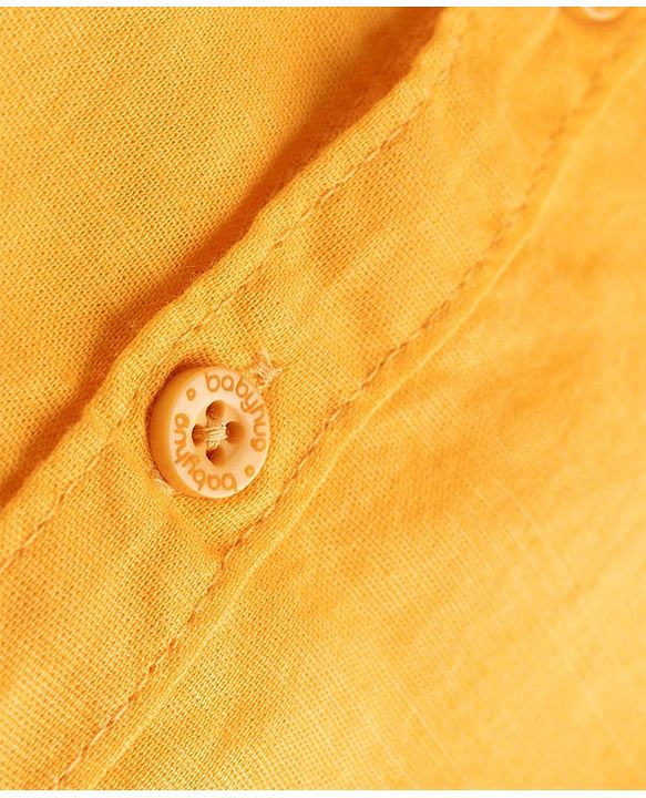 Babyhug Linen Woven Half Sleeves Solid Colour Shirt -  Orange