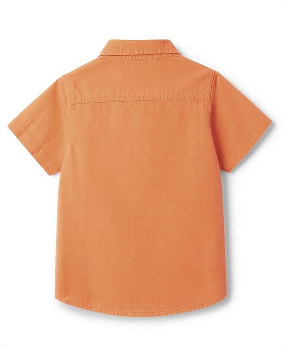 Babyhug Linen Woven Half Sleeves Solid Colour Shirt -  Orange