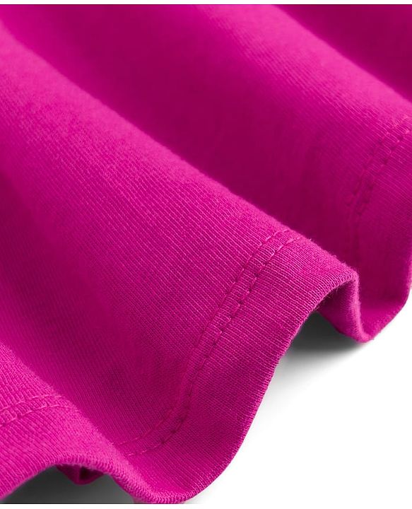 Babyhug Single Jersey Knit Half Sleeves Hearts & Text Printed Frocks With Bow Applique - Pink & Purple