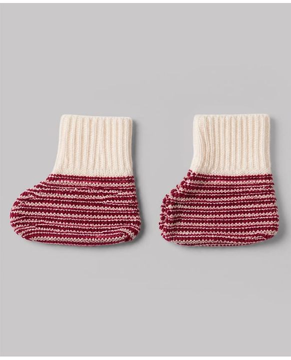 Babyhug Knit Full Sleeves Color Block Design Sweater Set with Cap & Booties - Maroon
