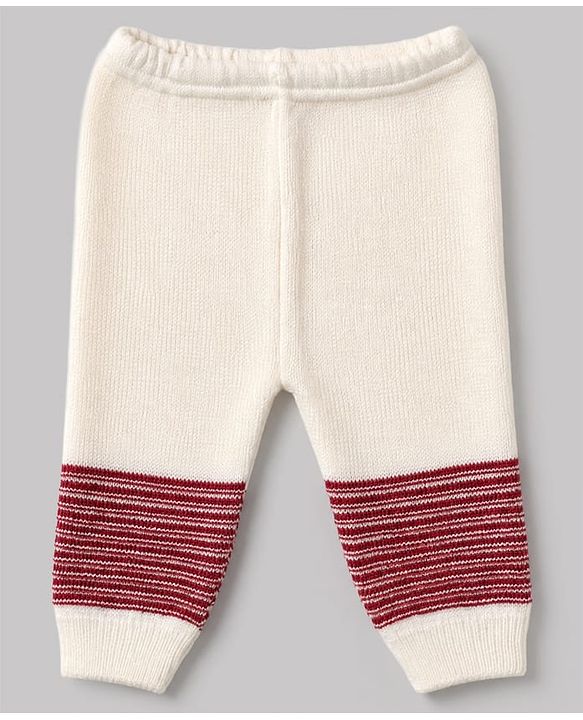 Babyhug Knit Full Sleeves Color Block Design Sweater Set with Cap & Booties - Maroon