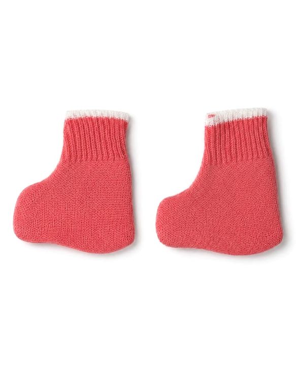 Babyhug Knit Full Sleeves Color Block Design Sweater Set with Cap & Booties - Coral